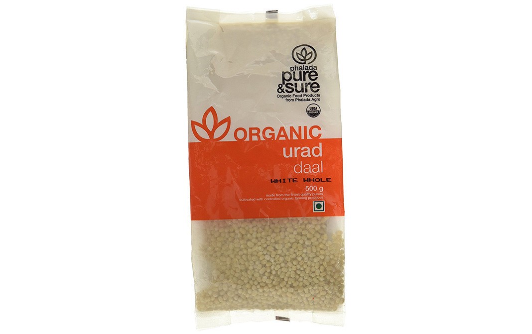 Pure & Sure Organic Urad Daal White Whole   Pack  500 grams